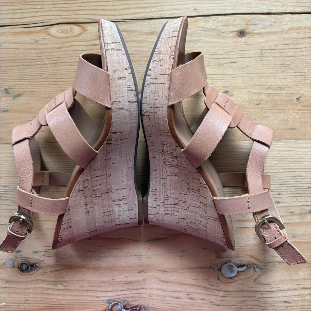 Franco Sarto Cera Cork Wedge Sandals in Nude Size 7 - Picture 6 of 12